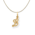 14k Yellow Gold Satin Script Initial Necklace J164133