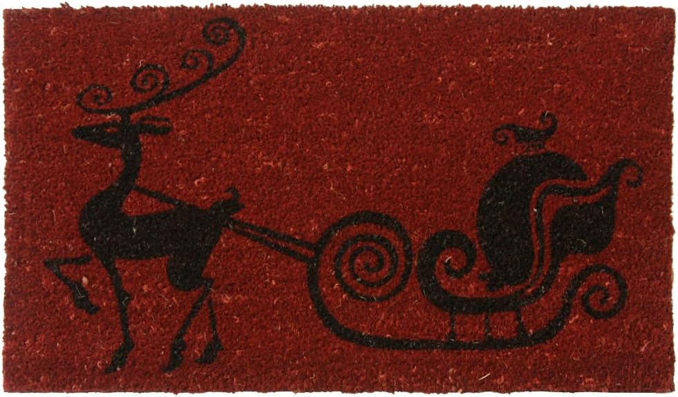 Rubber-Cal Rudolph The Red Nose Reindeer Holiday Christmas Mat, 18 x 30-Inch Pack of 2 L33711
