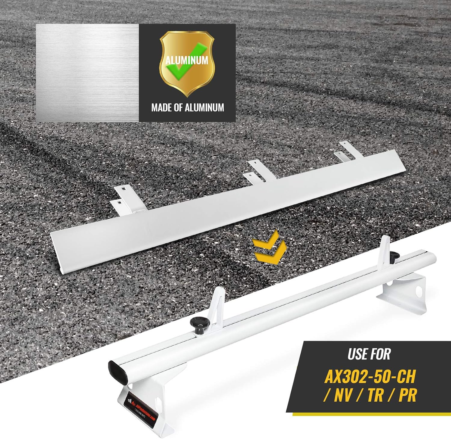 White Pack of 2 Aluminum Van Rack Accessory G988555