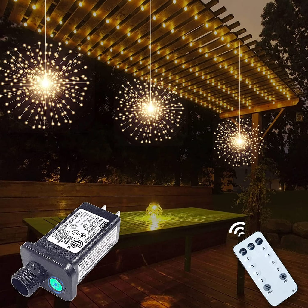 3 Pack 600 LED Plug-in Starburst Lights, Warm White P566
