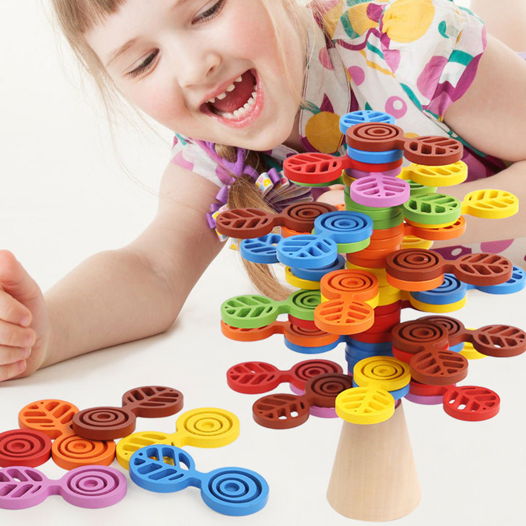 Stacking Colorful Tree Wooden Balance Game Building Block Toy A870997