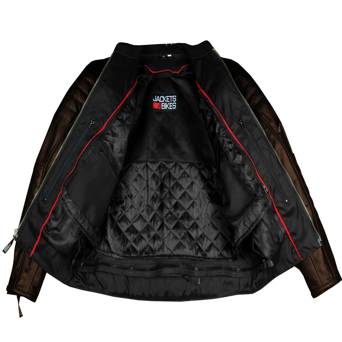 Brown Buffalo Leather Motorcycle Jacket XXL X98358