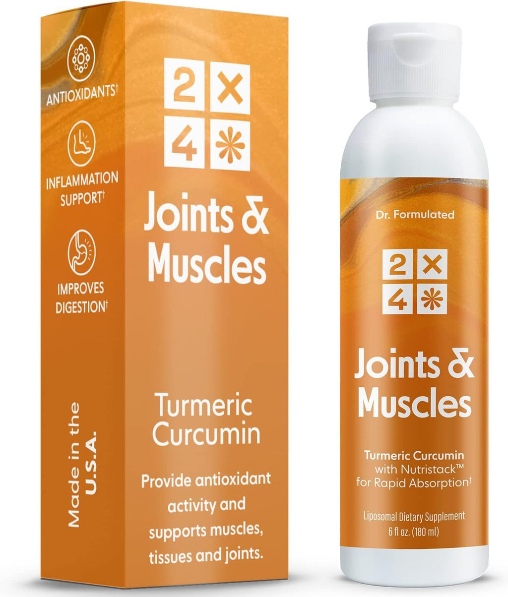 2X4 Turmeric Curcumin Supplement 250 mg, Liposomal Liquid, Non-GMO, 30 Servings, 6 fl oz H782442