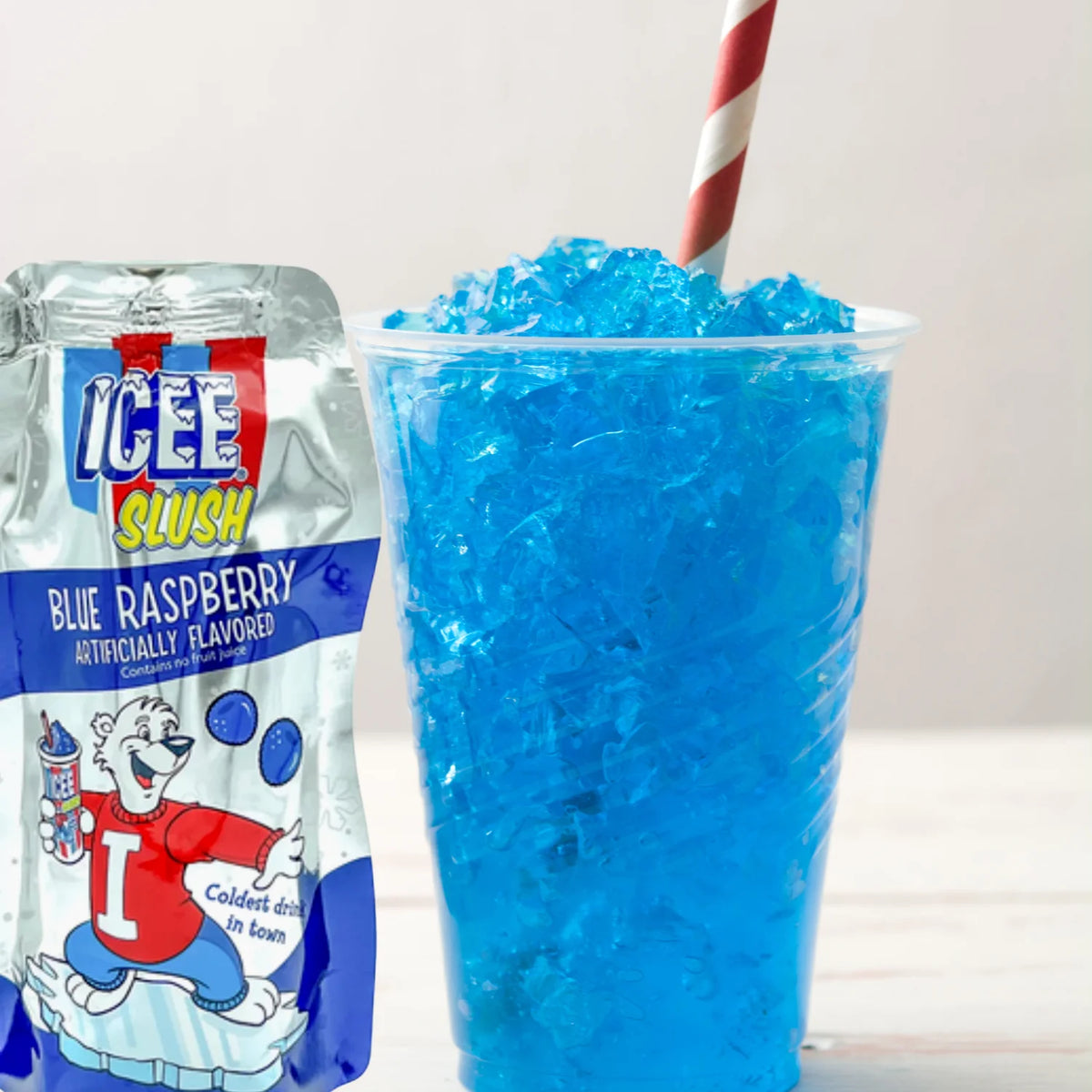 Blue Raspberry Flavored Drink 6 fl oz Frozen Fruit Juice Beverage - 12 Pack V417