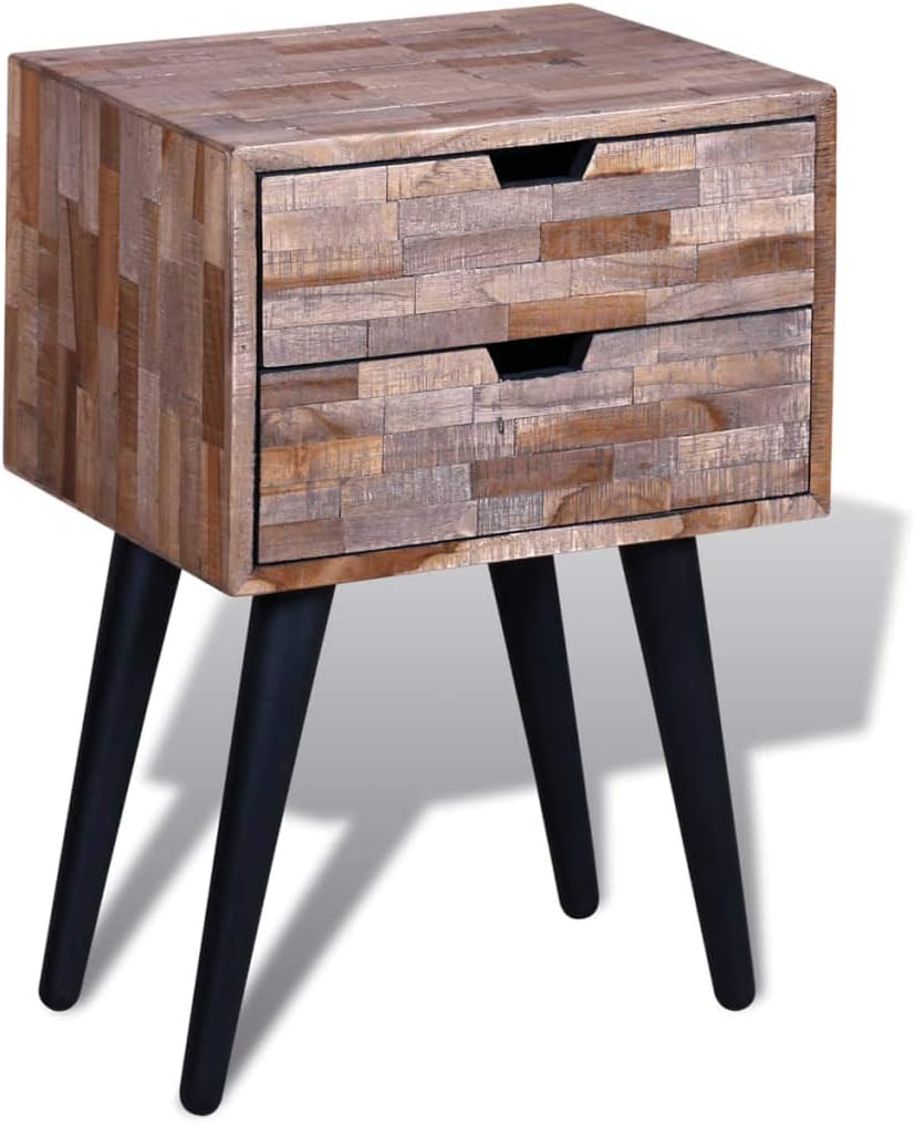 Side Cabinet with 2 Drawers Reclaimed Teak Wood F572706