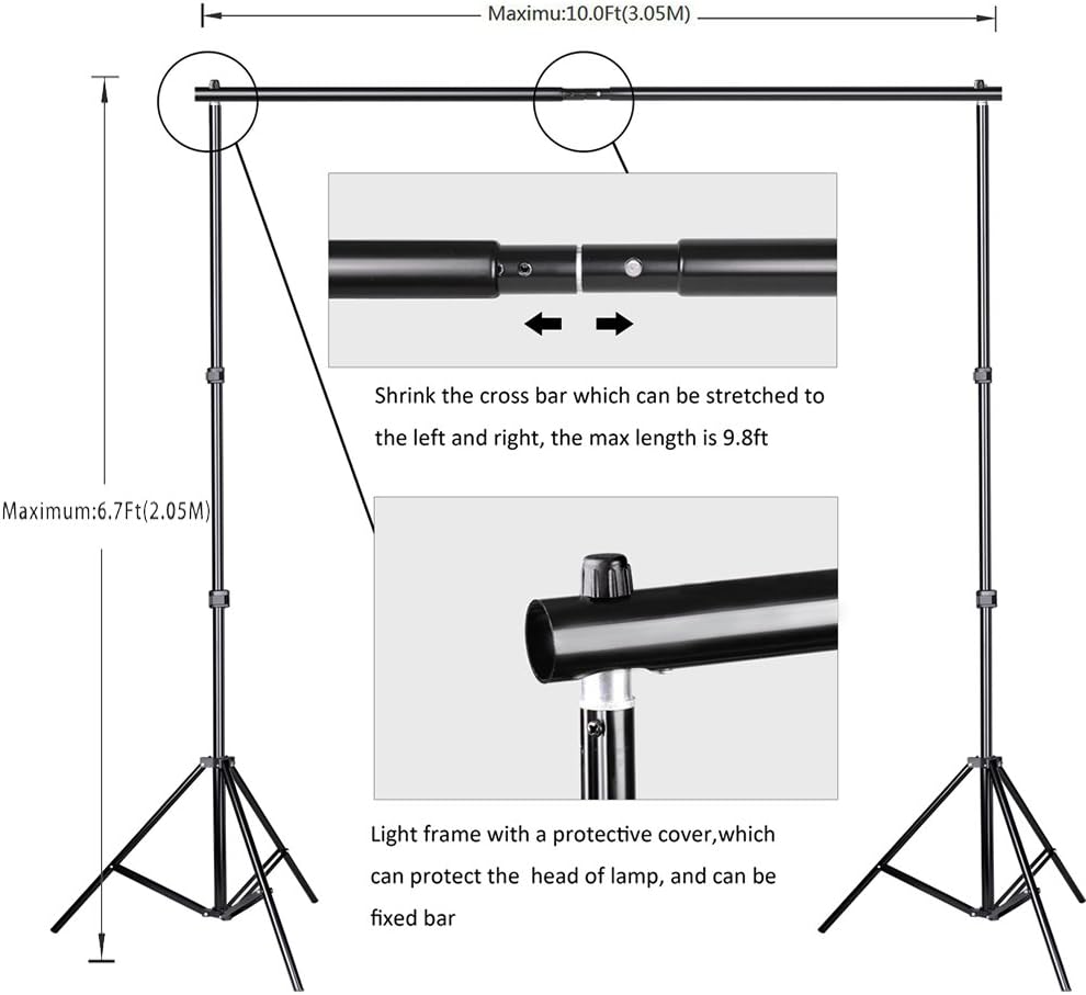 100% Pure Muslin 6.5 Ft x 10 Ft Chromakey Green Screen Backdrop with Backdrop Stand Kit N785975