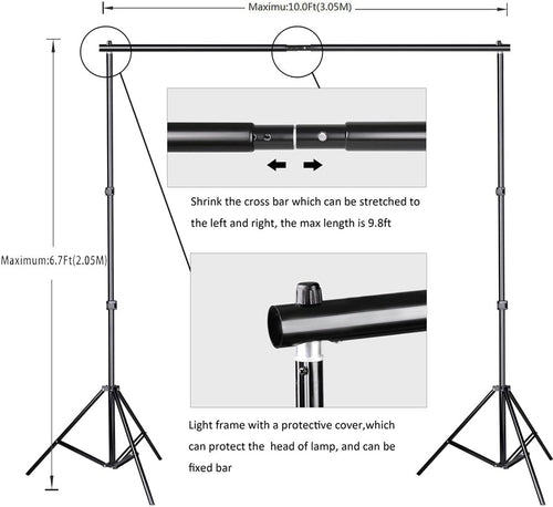 100% Pure Muslin 6.5 Ft x 10 Ft Chromakey Green Screen Backdrop with Backdrop Stand Kit N785975