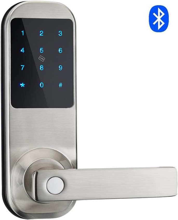 Nickel Brushed Bluetooth Digital Door Lock, Pack of 2 I1569