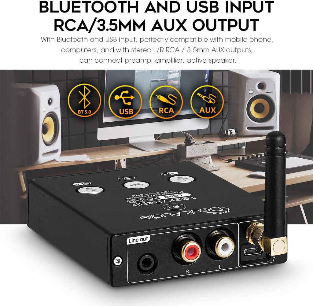 Pack of 2 Bluetooth 5.0 Stereo Receiver USB DAC Audio Adapter E266