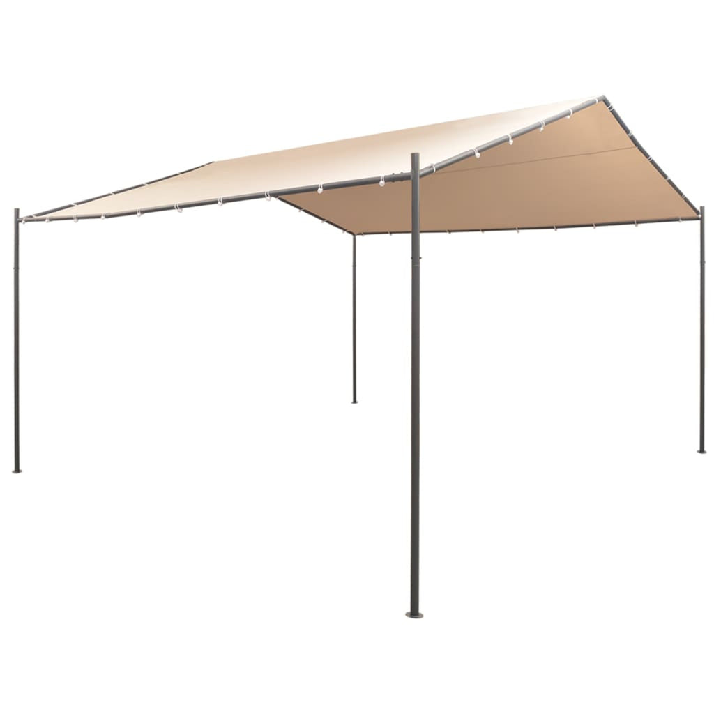 Beige Steel Frame Garden Canopy Tent Sun Shelter 13ft x 13ft x 8.5ft F45065