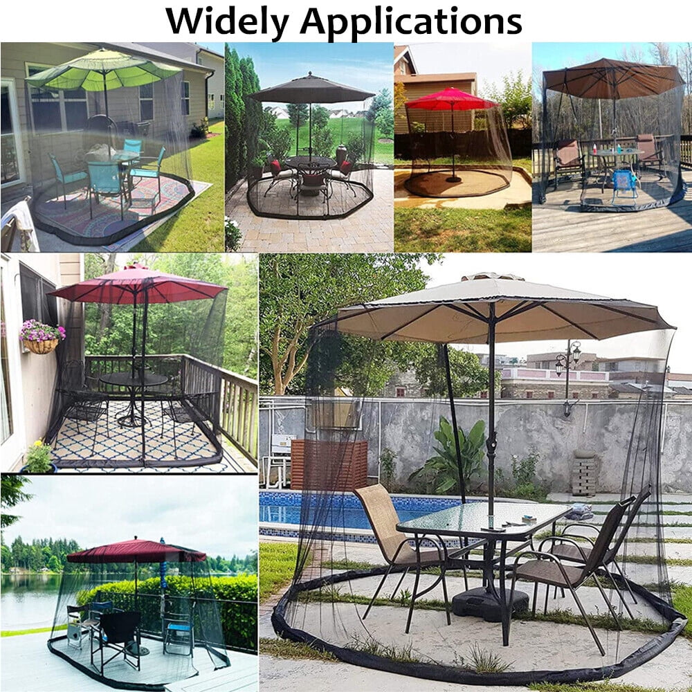 Patio Umbrella Table Mesh Screen Cover with Zipper C60401