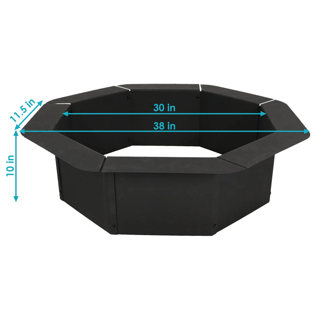Octagon Heavy-Duty Steel Fire Pit Ring - 30" Inside Diameter O9156