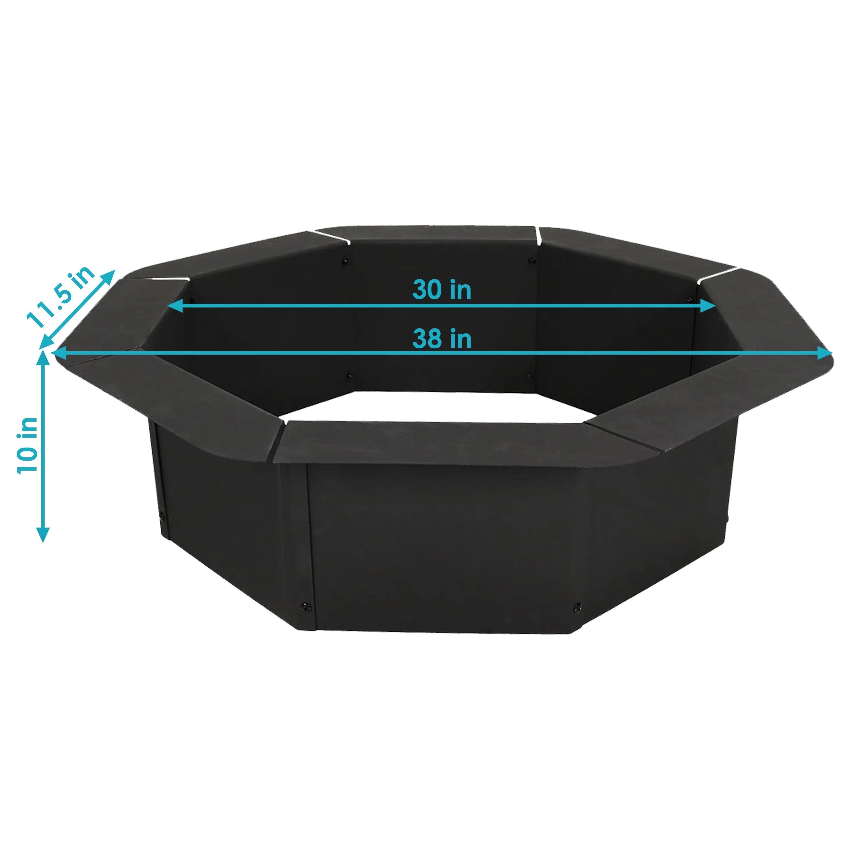 Octagon Heavy-Duty Steel Fire Pit Ring - 30" Inside Diameter O9156