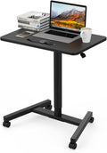 Adjustable Rolling Laptop Desk Cart with Wheels (Black) S301