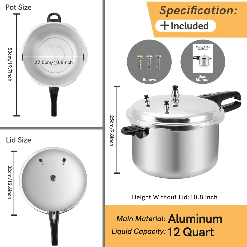 12 Quart Aluminum Pressure Cooker with Canning Rack B15707