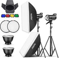 2 Pack 800Ws Photo Speedlite Studio Flash Strobe Monolight Bowens Mount Kit with Softbox, Light Stand, Barn Door Kit, Reflector Y78865
