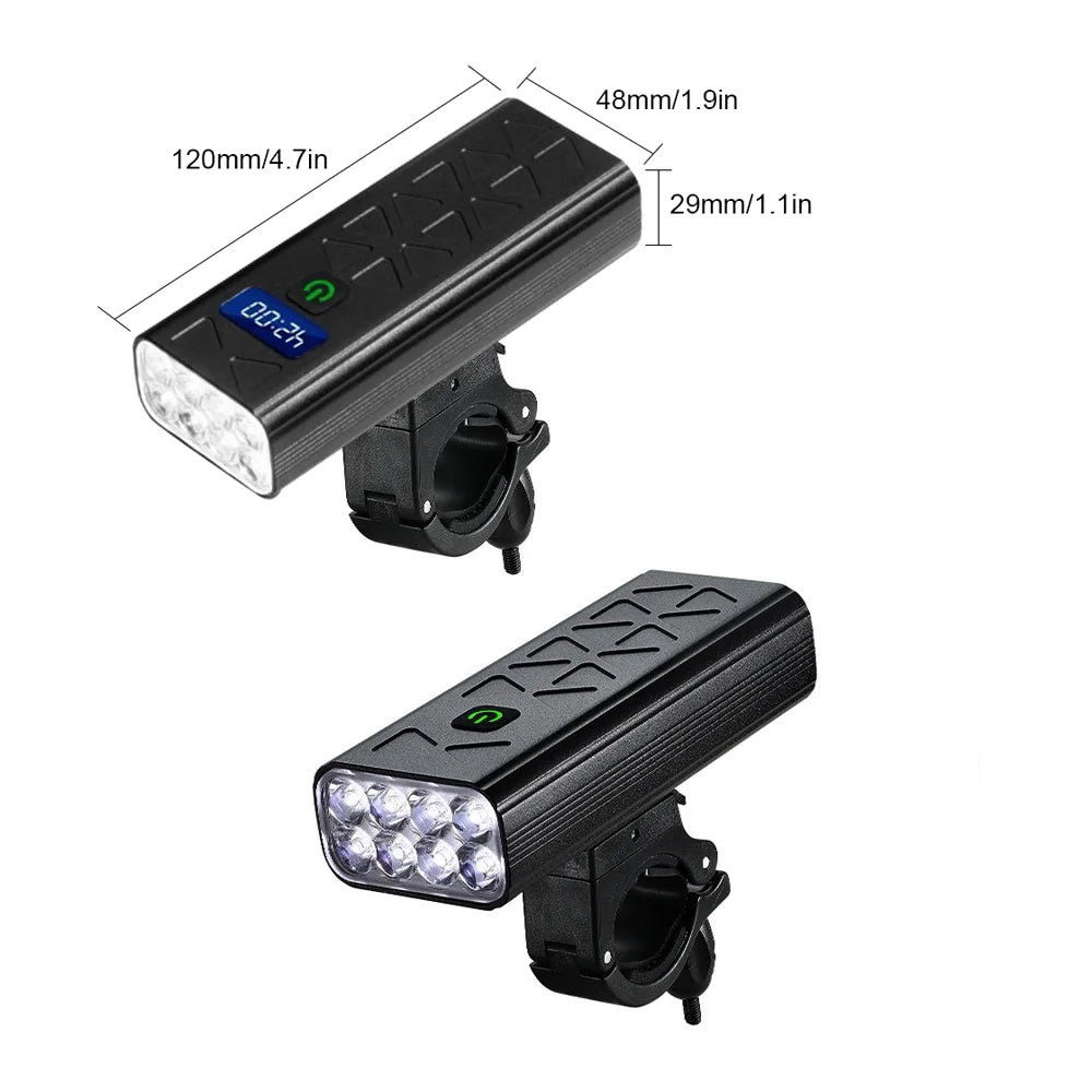 8LED Rechargeable Bike Front Headlight with 5 Modes W3591