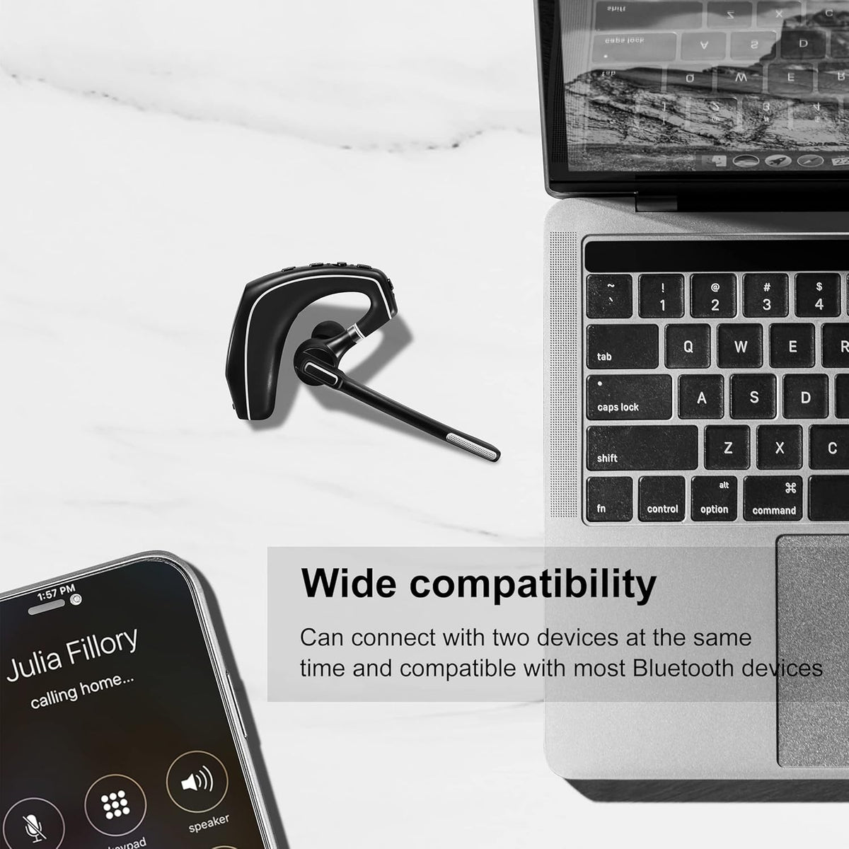 Wireless Bluetooth Headset with Charging Case, Noise Canceling Mic, Pack of 2 C546