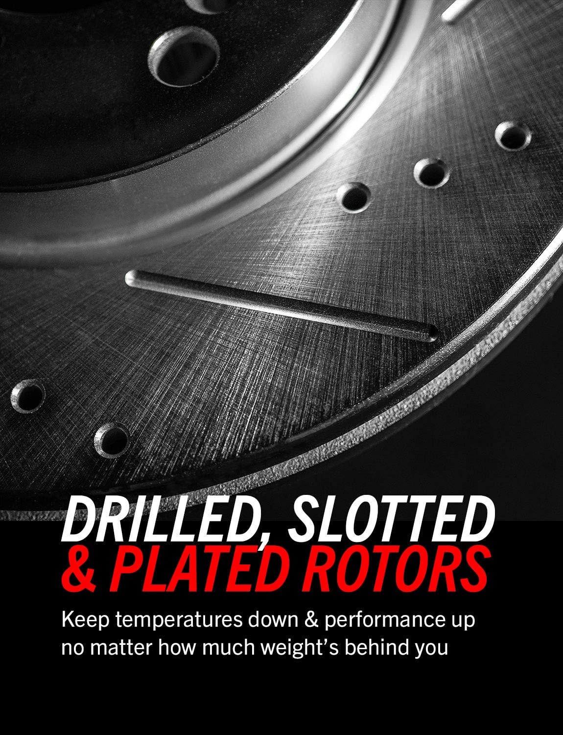Front and Rear Carbon Fiber Ceramic Brake Kit with Drilled/Slotted Brake Rotors N790