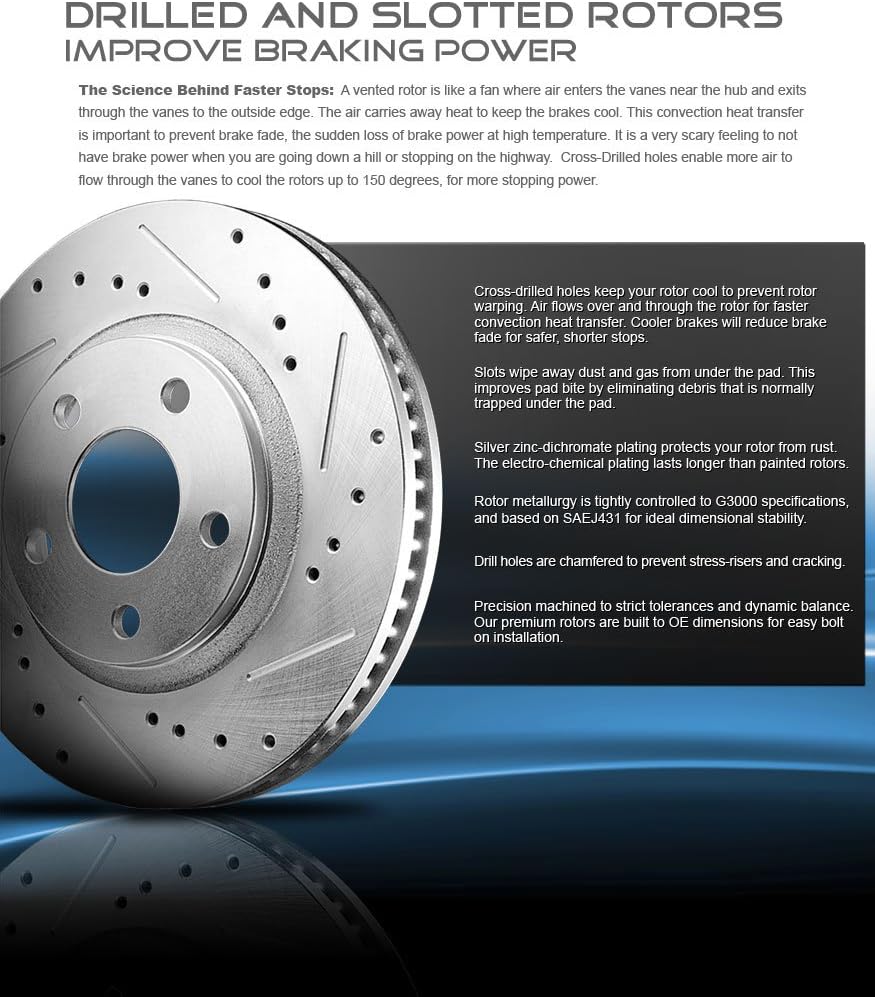 REAR 348mm D/S 6 Lug Rotors + Ceramic Brake Pads + Hardware T98330