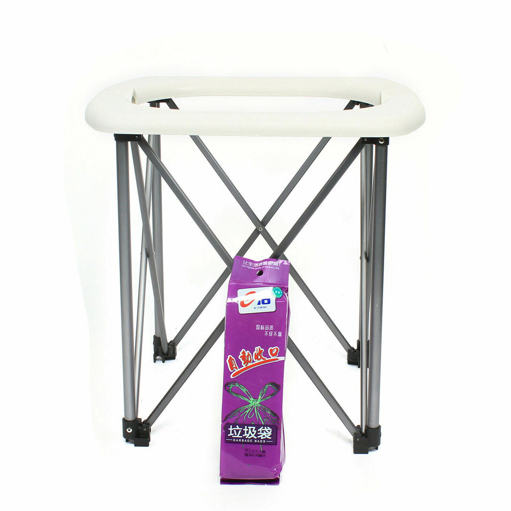 Portable Camp Toilet Commode Seat with Bags W670328