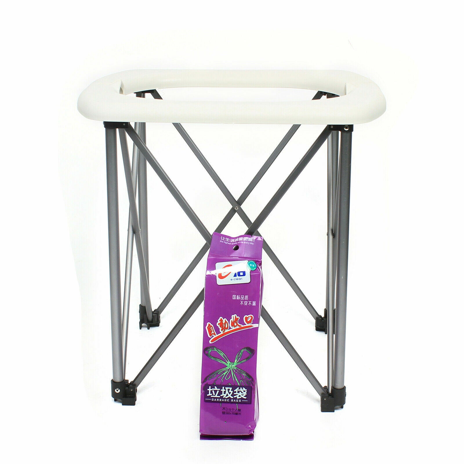 Portable Camp Toilet Commode Seat with Bags W670328