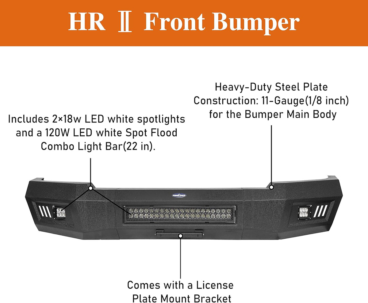 Front Bumper with License Plate Mount and LED Lights K277