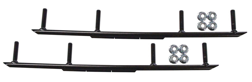 White XT Snowmobile Skis with 6" Round Bars Complete Kit V5089