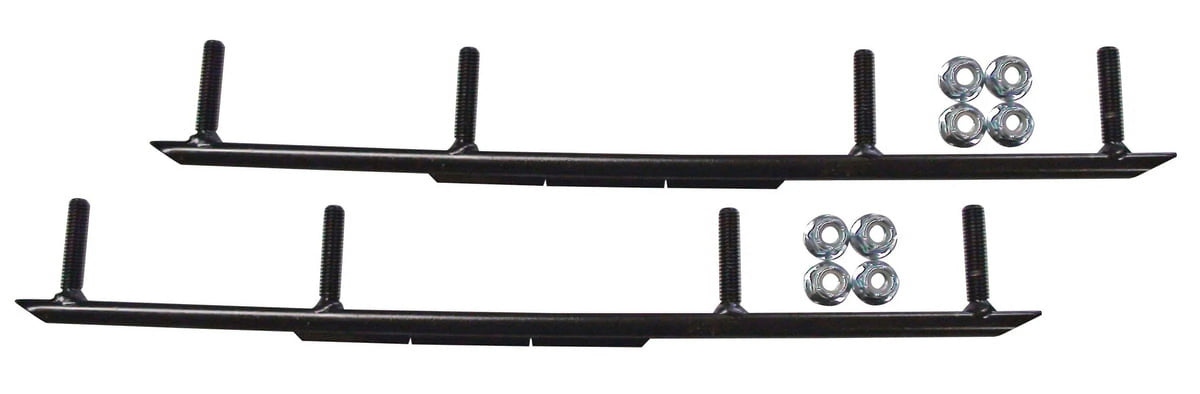 White XT Snowmobile Skis with 6" Round Bars Complete Kit V5089