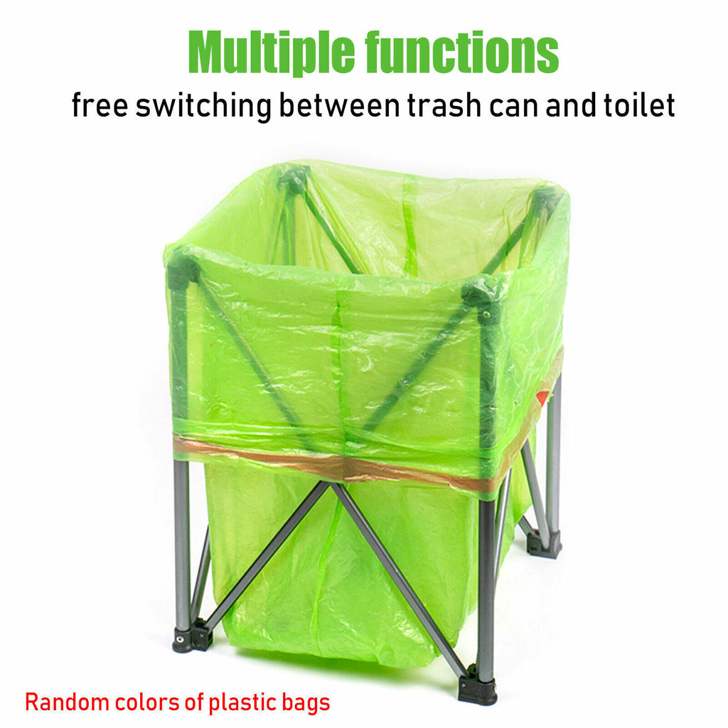 Portable Camp Toilet Commode Seat with Bags W670328