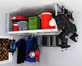 White Overhead Storage Combo with 18 Hooks V50695