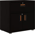 One Drawer Steel Cabinet with 2 Doors White and Grey Pack of 2 U793571