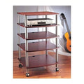 Black 5 Shelf Audio Rack with Casters B5092