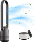 Black Tower Fan and Air Purifier with H12 HEPA Filter N779451