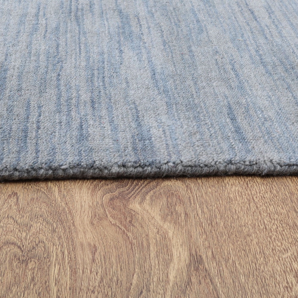 Hand Knotted Wool Area Rug, 3'x5', Light Blue L461