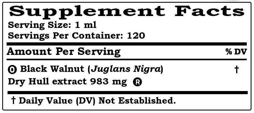 Black Walnut Dry Hull Liquid Extract Tincture 4 Fl.Oz O21130