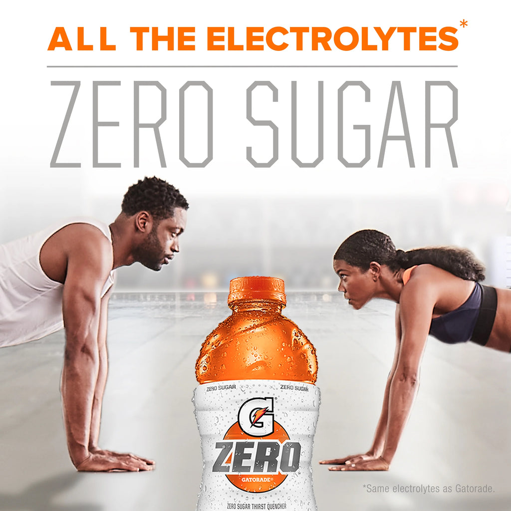 G Zero Sugar Sports Drink, 12 oz, 24 Pack Bottles U575264