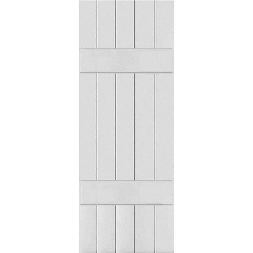 18 in. x 49 in. Primed Western Red Cedar Board and Batten Shutters Pair I1696