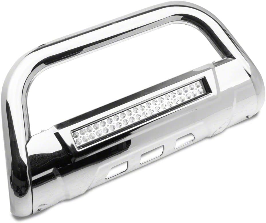 Stainless Steel Bull Bar with Skid Plate and 20-Inch Dual Row LED Light Bar T827818