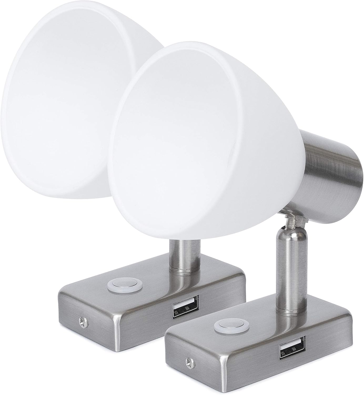 12V LED RV Interior Reading Light 3W with USB Port Touch Switch Dimmable Warm Two Pack P408045