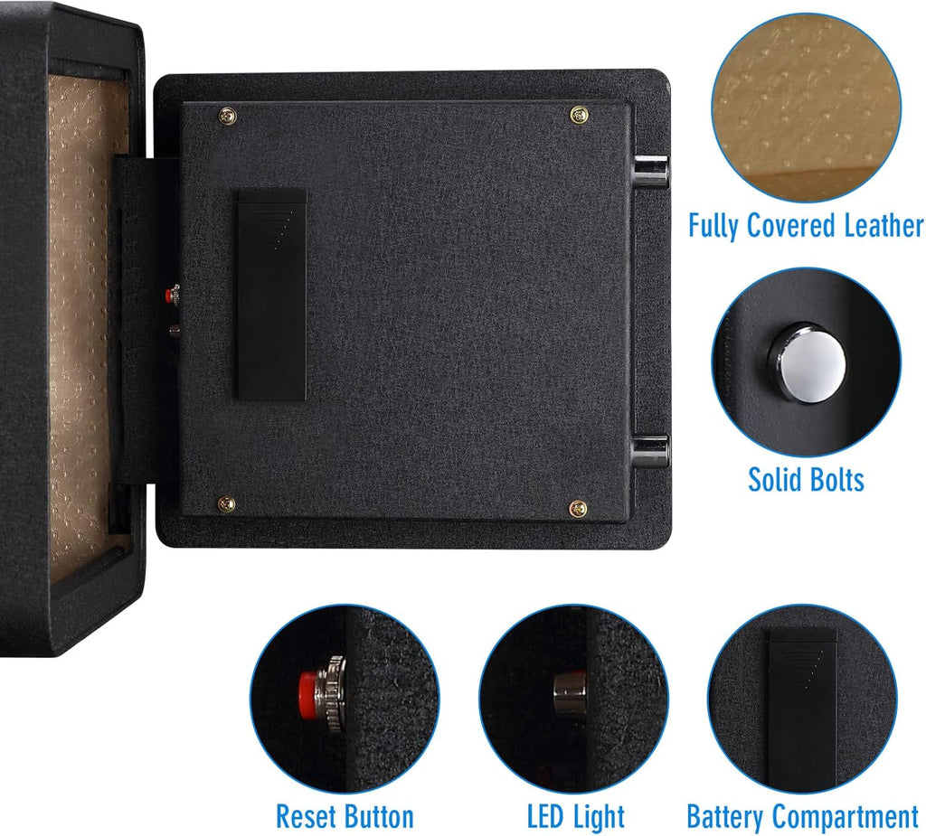Black Solid Alloy Steel Biometric Fingerprint Safe Box K534