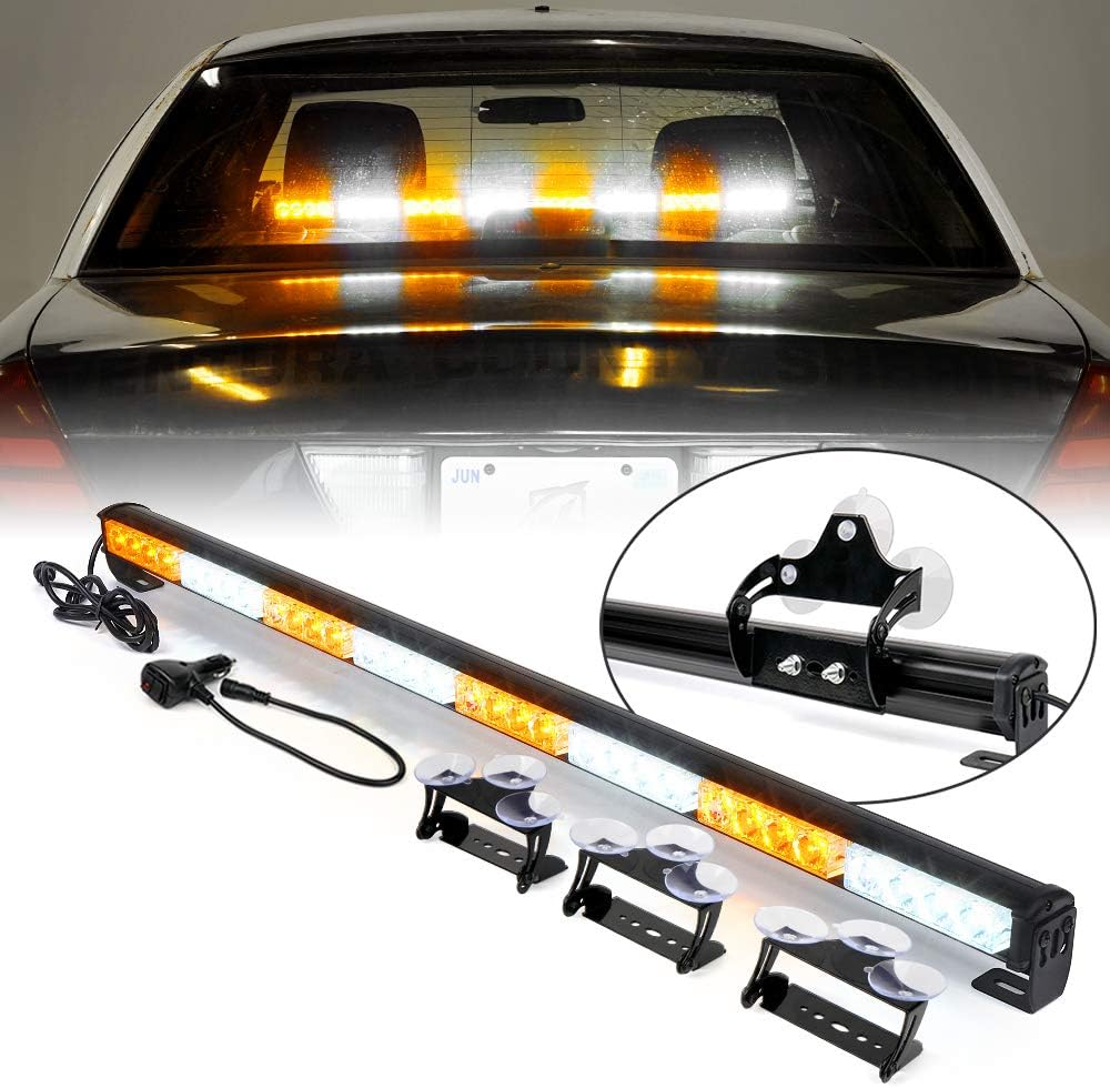 White/Amber LED Strobe Light Bar, Pack of 2 N6468