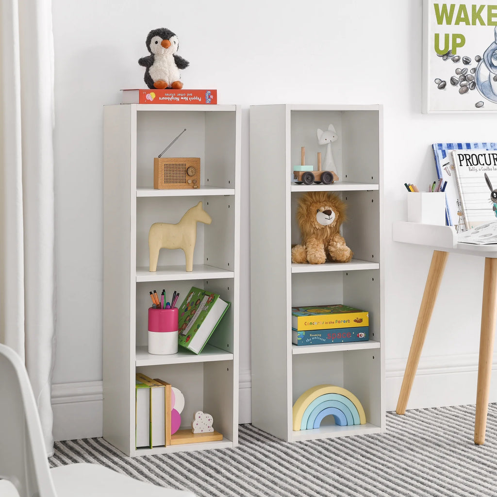 8-Tier Media Tower Rack Storage Cabinet with Adjustable Shelves N445