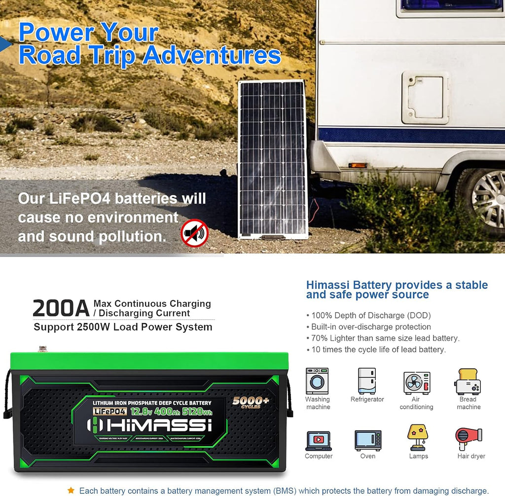 12V 400Ah LiFePO4 Battery with 250A BMS K128