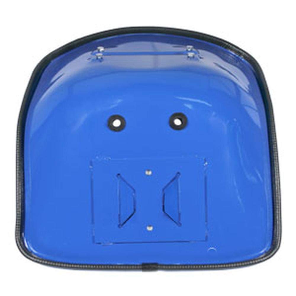 Blue Vinyl 19" Pan Steel Seat with 7" x 2" Back for Tractors S978