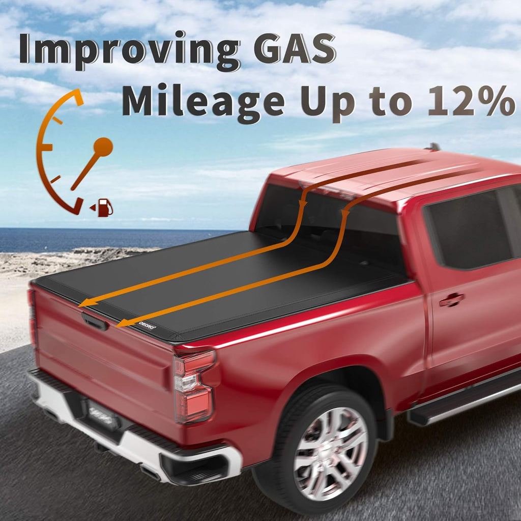 Soft Quad Fold Truck Bed Tonneau Cover for 5.6 Ft Bed E965126