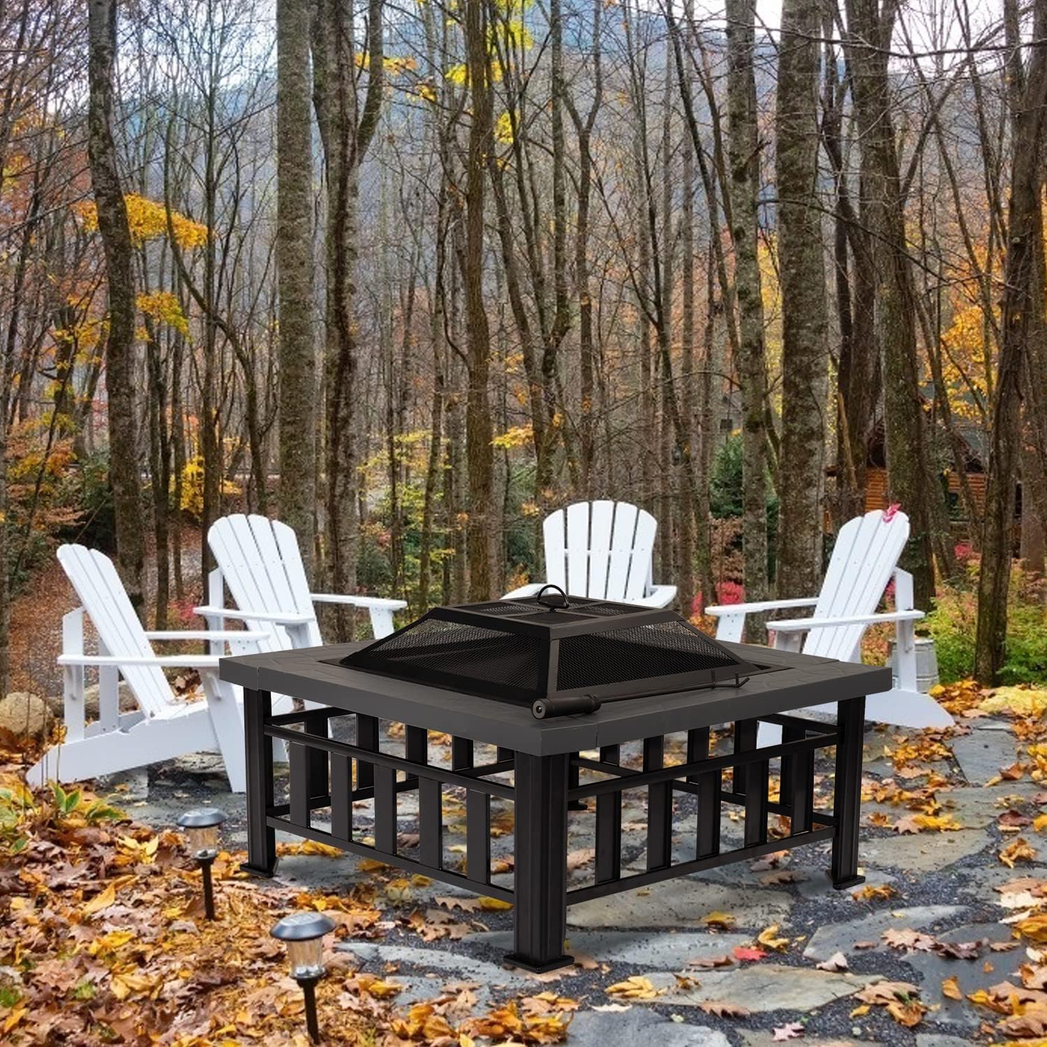 34 Square Metal Fire Pit Table Z605