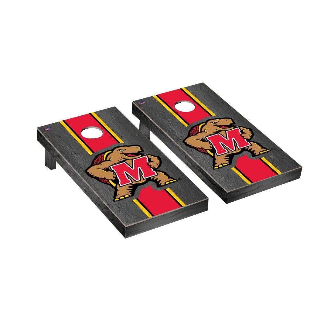 Black Stained Striped Wooden Cornhole Game Set N57237