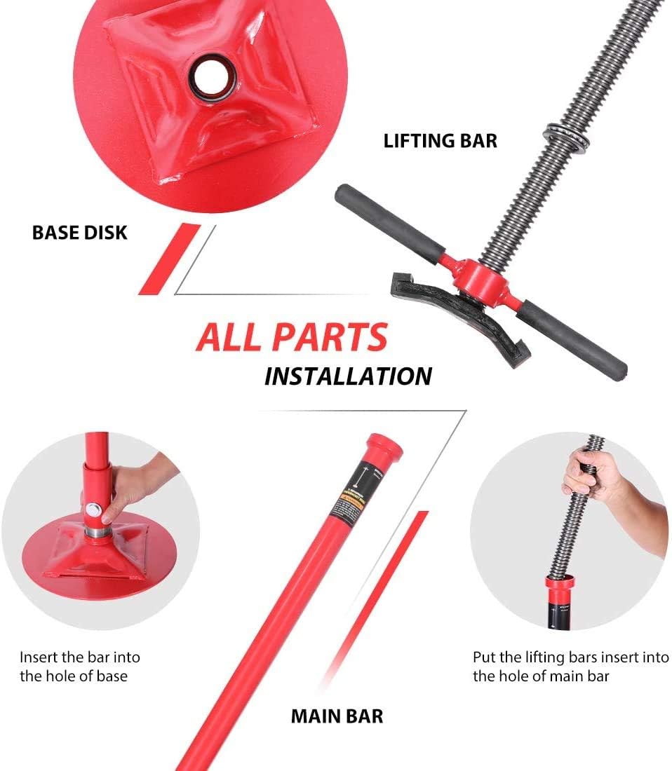 Steel Underhoist Support Lift Jack Stand with 12 Inch Diameter Base 3/4 Ton Capacity Y14582