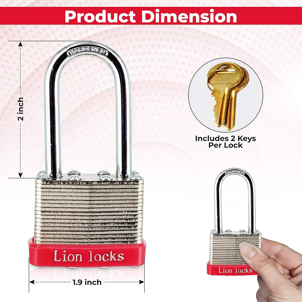 48 Keyed-Alike Padlocks, 2” Long Shackle, Hardened Steel Case, Brass Pin Cylinder V12802